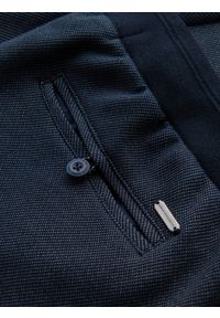 Ombre Clothing - Casualowe męskie szorty SLIM FIT z dzianiny żakardowej – granatowe V1 - Rozmiar: M. Okazja: na co dzień. Kolor: niebieski. Materiał: żakard, dzianina. Styl: casual #8