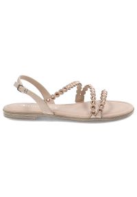 Różowe Sandały Tamaris Eleganckie Buty Damskie. Okazja: na co dzień, na spacer. Zapięcie: pasek. Kolor: różowy. Materiał: len, skóra ekologiczna. Wzór: paski, kolorowy, aplikacja. Sezon: lato. Obcas: na płaskiej podeszwie. Styl: elegancki #6