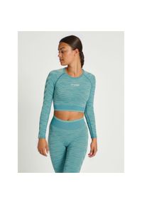 Damski crop top Hummel MT Saga. Kolor: wielokolorowy, niebieski, zielony. Sport: piłka nożna #1