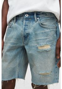 AllSaints szorty jeansowe męskie. Okazja: na co dzień. Kolor: niebieski. Materiał: jeans. Styl: casual