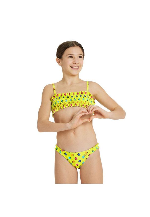 Strój kąpielowy dziewczęcy dwuczęściowy na basen plażę Arena Bikini. Kolor: żółty
