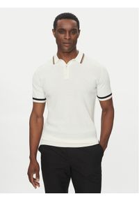 Karl Lagerfeld - KARL LAGERFELD Polo 655017 552307 Biały Slim Fit. Typ kołnierza: polo. Kolor: biały. Materiał: bawełna