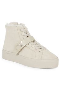 Calvin Klein Sneakersy Fltfrm Cupsole Ht W/Hw Sue Wl HW0HW01819 Beżowy. Kolor: beżowy. Materiał: skóra #5