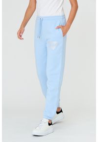 Juicy Couture - JUICY COUTURE Błękitne spodnie Heart Diamante. Kolor: niebieski. Materiał: bawełna. Wzór: aplikacja #5