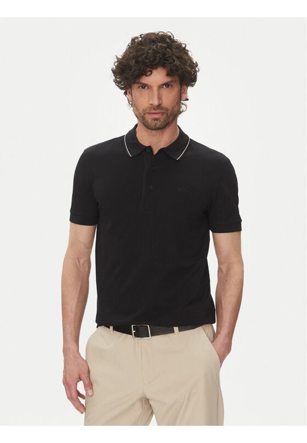 BOSS Polo Paule 4 50506195 Czarny Slim Fit. Typ kołnierza: polo. Kolor: czarny. Materiał: bawełna
