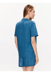 Calvin Klein Underwear Piżama 000QS6967E Granatowy Regular Fit. Kolor: niebieski. Materiał: wiskoza