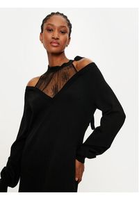 TwinSet - TWINSET Sukienka dzianinowa 242TP3020 Czarny Relaxed Fit. Kolor: czarny. Materiał: wiskoza #3