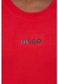Hugo - HUGO t-shirt lounge kolor czerwony z nadrukiem. Kolor: czerwony. Materiał: dzianina. Wzór: nadruk #5