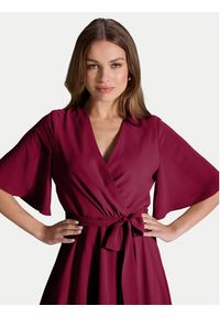 Swing Sukienka koktajlowa 5AI10200 Bordowy Regular Fit. Kolor: czerwony. Materiał: syntetyk. Styl: wizytowy #2