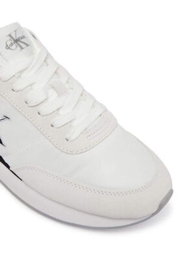 Calvin Klein Sneakersy Retro Runner Ess Mix Mat Wmn YW0YW01990 Biały. Kolor: biały. Materiał: materiał