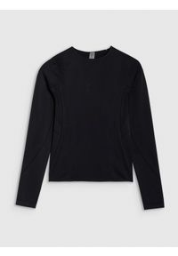 4f - Longsleeve do jogi z wycięciem na plecach damski - czarny. Kolor: czarny. Długość rękawa: długi rękaw. Sport: joga i pilates