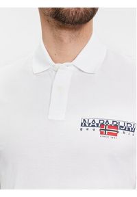 Napapijri Polo E-Aylmer NP0A4HTN Biały Regular Fit. Typ kołnierza: polo. Kolor: biały. Materiał: bawełna