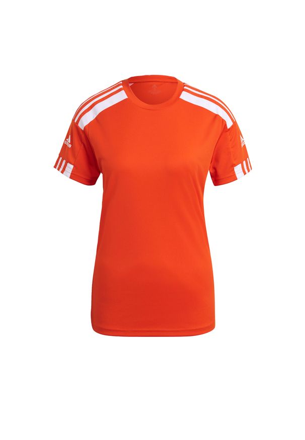 Adidas - Koszulka damska adidas Squadra 21 Jersey. Kolor: wielokolorowy, biały, pomarańczowy. Materiał: jersey, materiał. Sport: piłka nożna, fitness