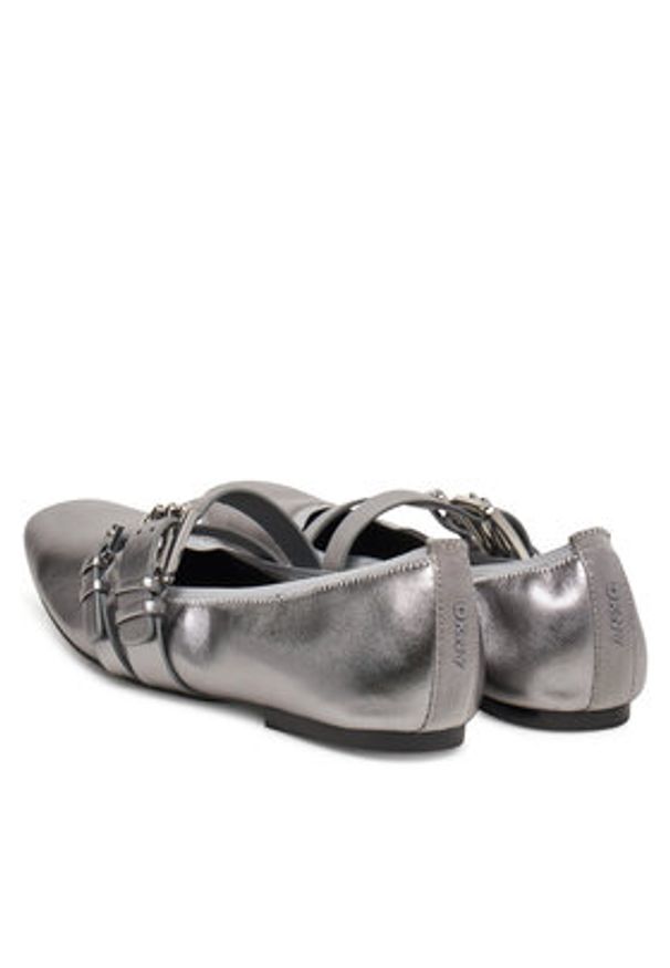 DKNY Baleriny Dade K1511477 Srebrny. Kolor: srebrny. Materiał: skóra