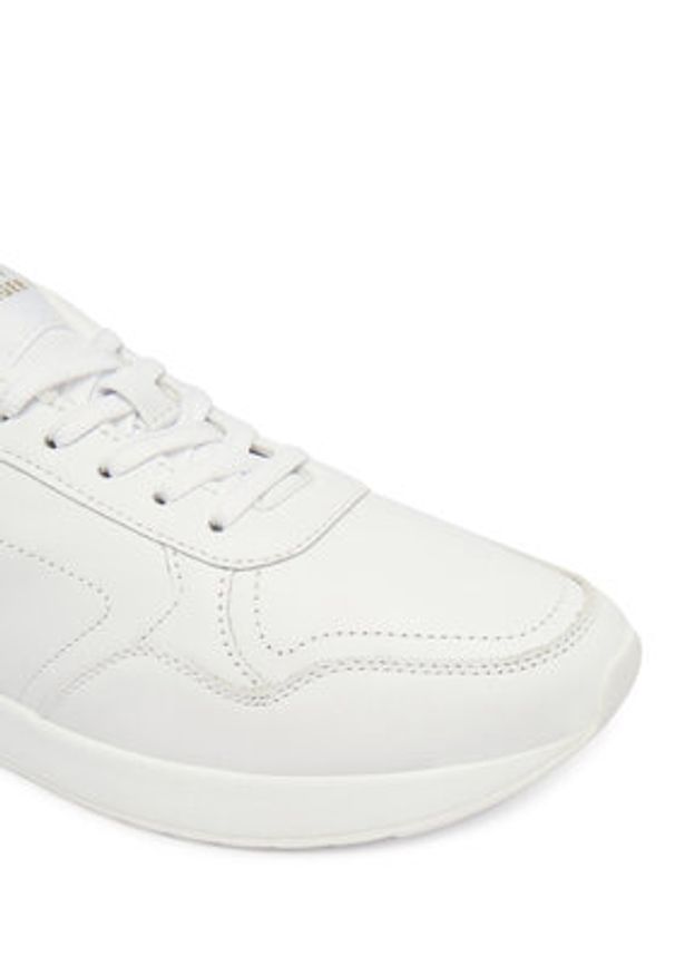 TOMMY HILFIGER - Tommy Hilfiger Sneakersy Corporate Mix Mat Runner FW0FW09318 Biały. Kolor: biały. Materiał: skóra