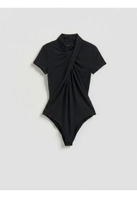 Reserved - Body z modalem - czarny. Kolor: czarny. Materiał: dzianina #1