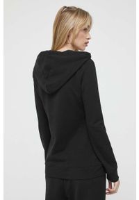 Love Moschino bluza damska kolor czarny z kapturem z nadrukiem. Okazja: na co dzień. Typ kołnierza: kaptur. Kolor: czarny. Wzór: nadruk. Styl: casual #4