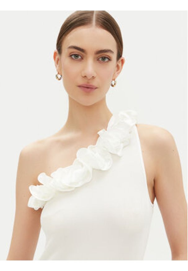 Fracomina Top FR25ST2018J46301 Écru Regular Fit. Materiał: syntetyk
