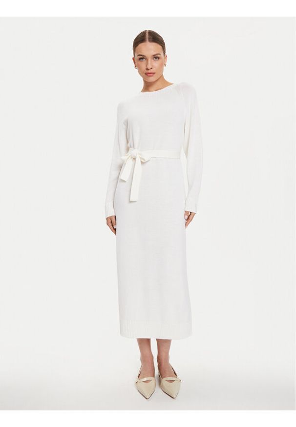 Max Mara Leisure Sukienka dzianinowa Scrivia 24263260 Biały Regular Fit. Kolor: biały. Materiał: wełna