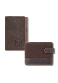 PAOLO PERUZZI - Portfel męski T-03-BR skórzane etui na klucze T-49-BR Zestaw prezentowy Paolo Peruzzi ZUP-125. Materiał: skóra #1