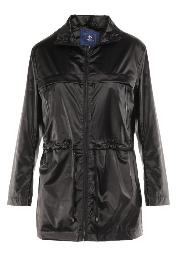 Born2be - Czarna Kurtka Layna. Typ kołnierza: kołnierzyk stójkowy. Kolor: czarny. Materiał: materiał. Długość rękawa: długi rękaw. Długość: długie