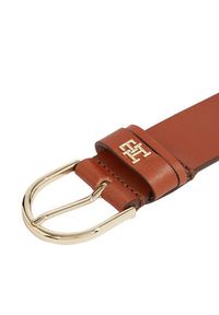 TOMMY HILFIGER - Tommy Hilfiger Pasek Damski Th Timeless 3.5 AW0AW15387 Brązowy. Kolor: brązowy. Materiał: skóra