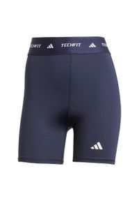 Adidas - Legginsy TECHFIT Short. Kolor: niebieski. Materiał: materiał. Technologia: Techfit (Adidas). Długość: krótkie