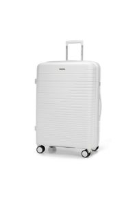 Wittchen - Duża walizka z polipropylenu z błyszczącymi paskami złamana biel. Kolor: biały. Wzór: paski, aplikacja. Styl: elegancki #8