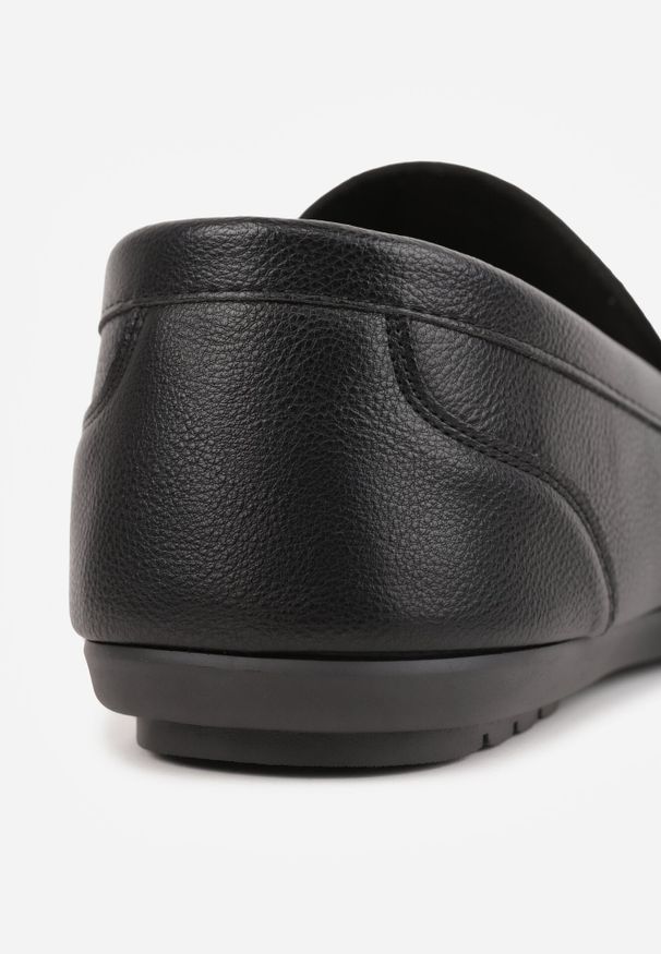 Born2be - Czarne Półbuty Typu Mokasyny z Ozdobnym Przeszyciem Gildal. Okazja: na co dzień. Zapięcie: pasek. Kolor: czarny. Materiał: jeans, materiał. Styl: casual, klasyczny