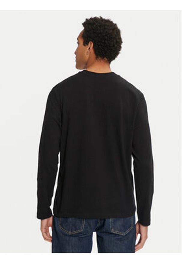 Sisley Longsleeve 3B7SS1045 Czarny Regular Fit. Kolor: czarny. Materiał: bawełna. Długość rękawa: długi rękaw