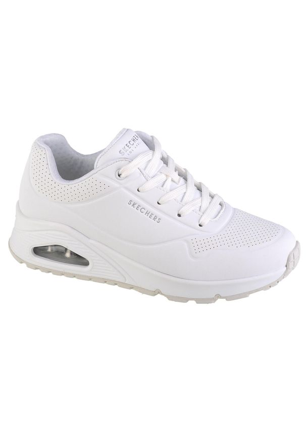 skechers - Damskie UNO STAND ON AIR Sneakersy Biały. Kolor: biały. Materiał: guma, materiał, syntetyk, poliester