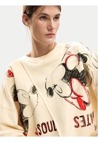 Desigual Bluza Muak Mickey 26SWSK17 Beżowy Relaxed Fit. Kolor: beżowy. Materiał: bawełna #2