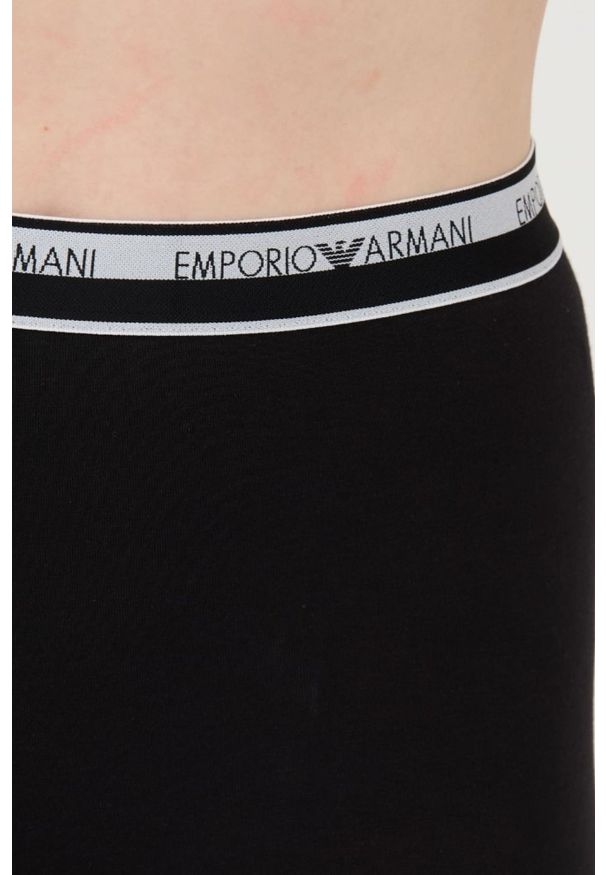 Emporio Armani - EMPORIO ARMANI Czarne legginsy Stretch Logo. Kolor: czarny