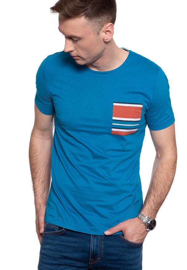 Mustang - MĘSKI T-SHIRT MUSTANG ALEX C PRINT CP 1009525 5320. Wzór: nadruk