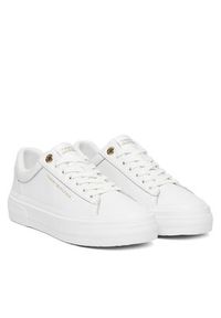 TOMMY HILFIGER - Tommy Hilfiger Sneakersy Th Foxing Platform Leather FW0FW09018 Biały. Kolor: biały. Materiał: skóra. Obcas: na platformie
