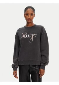 Hugo - HUGO Bluza Deroxina_4 50545198 Szary Oversize. Kolor: szary. Materiał: bawełna #1