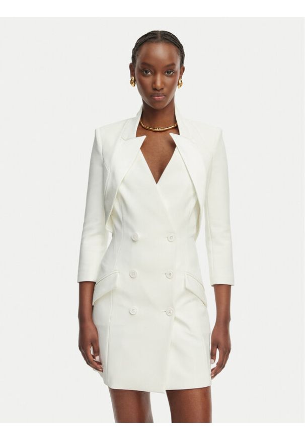 Elisabetta Franchi Sukienka koktajlowa AB-925-61E2-V450 Biały Regular Fit. Kolor: biały. Materiał: syntetyk. Styl: wizytowy