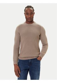 JOOP! Jeans Sweter 15 JJK-11Olivier 30047100 Beżowy Modern Fit. Kolor: beżowy. Materiał: bawełna