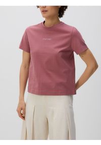 Reserved - Bawełniany t-shirt z nadrukiem - jasnofioletowy. Kolor: fioletowy. Materiał: bawełna. Wzór: nadruk #1