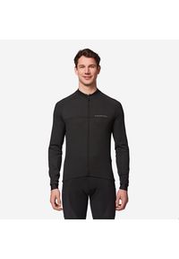 VAN RYSEL - Bluza rowerowa Triban RC100 długi rękaw. Kolor: czarny. Materiał: materiał, elastan, poliester, polar. Długość rękawa: długi rękaw. Długość: długie. Sport: kolarstwo