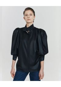 ANIA KUCZYŃSKA - Czarna koszula z wełny Vulcanella. Kolor: czarny. Materiał: wełna