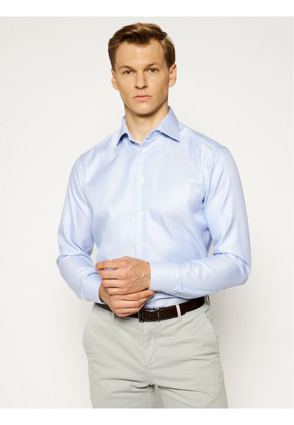 Eton Koszula 316979511 Niebieski Slim Fit. Kolor: niebieski. Materiał: bawełna