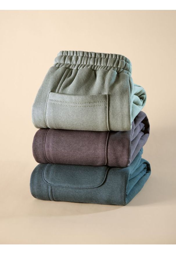 Reserved - Ocieplane spodnie jogger - jasnozielony. Kolor: zielony. Materiał: dzianina, bawełna