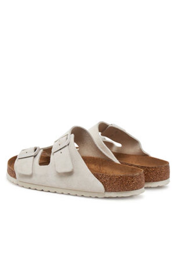Birkenstock Klapki Arizona zamsz 1024554 Biały. Kolor: biały. Materiał: zamsz, skóra