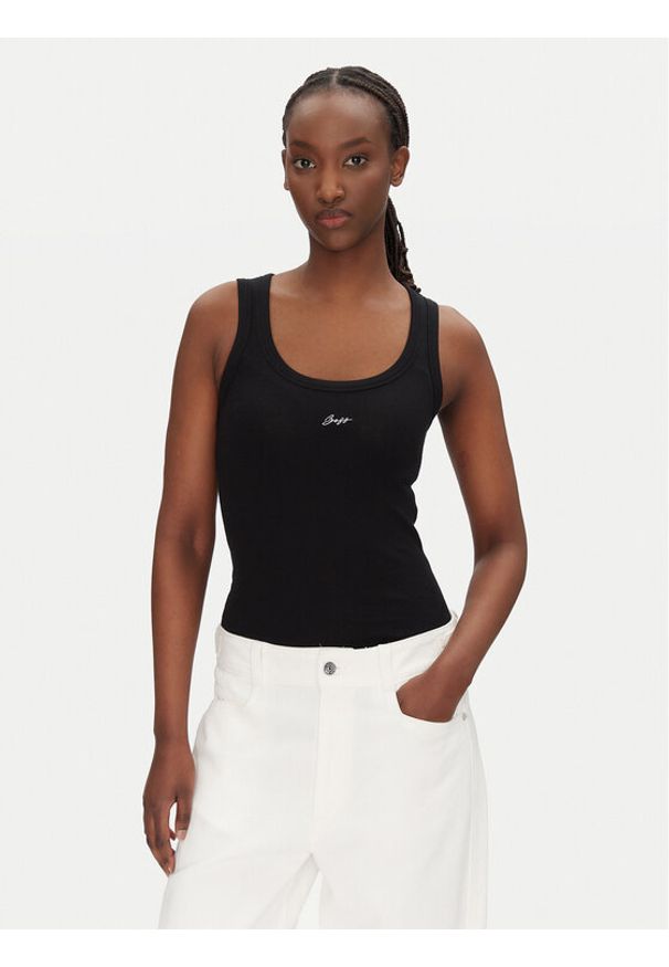 BOSS Top C_Ematite 50547548 Czarny Slim Fit. Kolor: czarny. Materiał: bawełna