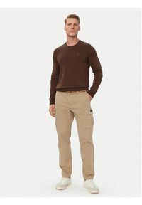 Aeronautica Militare Sweter 262MA1631UL00506 Brązowy Regular Fit. Kolor: brązowy. Materiał: bawełna #3