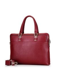 Wittchen - Damska torba na laptopa skórzana elegancka. Kolor: czerwony. Materiał: skóra. Styl: elegancki #6