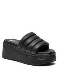 Tommy Jeans Klapki Tjw Wedge Sandal EN0EN02455 Czarny. Kolor: czarny