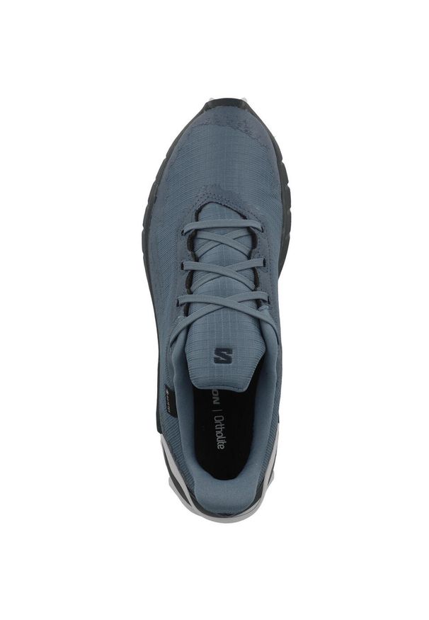 salomon - Buty do biegania męskie Salomon Alphacross 4 Gtx Gore-tex. Wysokość cholewki: za kostkę. Zapięcie: sznurówki. Kolor: niebieski. Materiał: materiał, syntetyk. Szerokość cholewki: normalna. Technologia: Gore-Tex. Sport: turystyka piesza, bieganie