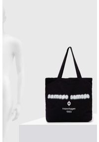Samsoe & Samsoe - Samsoe Samsoe torebka kolor biały. Kolor: czarny. Wzór: nadruk. Materiał: z nadrukiem. Rodzaj torebki: na ramię #2